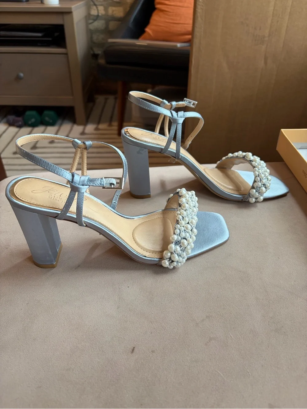 Light blue bridal heels